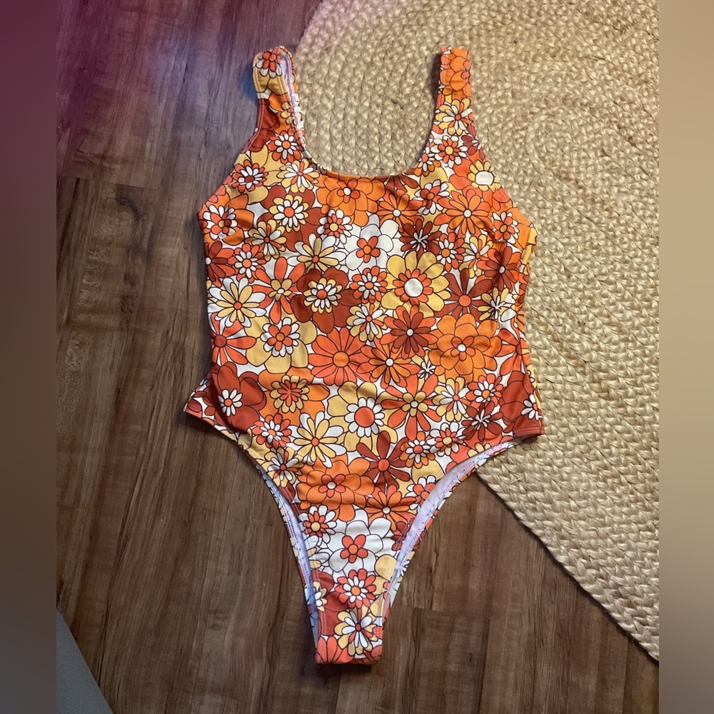 Floral Swimwear in Orange and Yellow